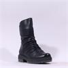 Rieker Ruffled Ankle Boot With Side Sip - Black
